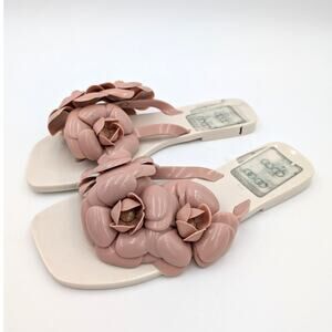Jeffrey Campbell Fleuris Jelly Flip Flop Thong Sandal White Pink Size US8 EU39